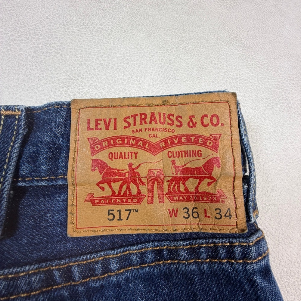 Levis 517 Bootcut Jeans Mens 36x34 Medium Wash Blue Denim Pants 517-0217‎ - Picture 4 of 12